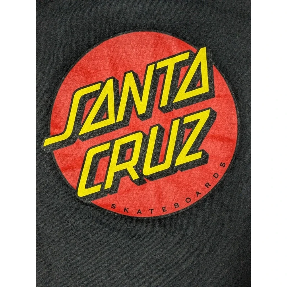 SANTA CRUZ Double-Sided DOT LOGO‎ Black Cotton Long Sleeve T-Shirt - Boys Medium